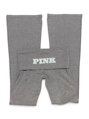 Victoria’s Secret PINK Foldover Flare Yoga Pants XS Gray Y2K